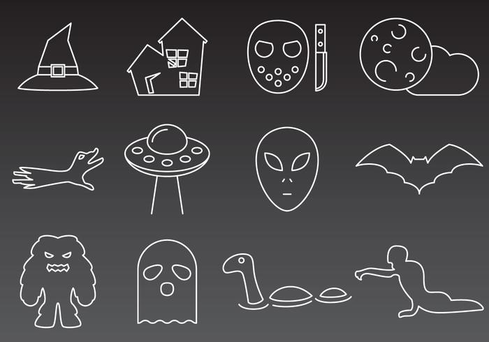 Monstruos E Iconos De Misterio vector