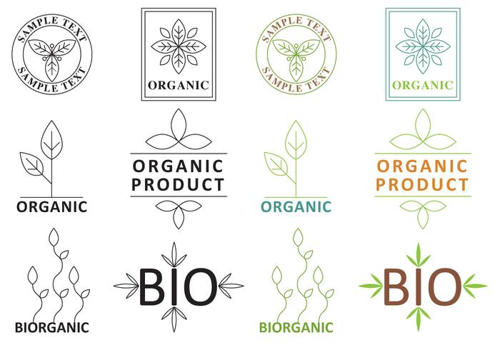 Logotipos de plantas orgánicas vector