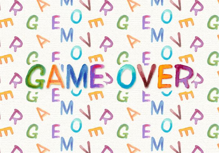 Game Over Watercolor Vector Background