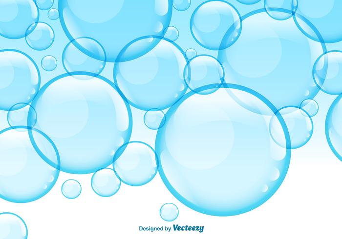 Fondo azul de las burbujas del jabón del vector
