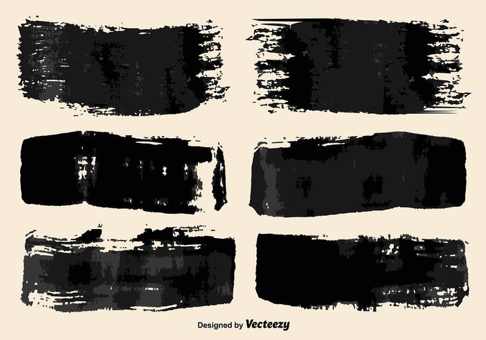 Vector Black Paint Brush Strokes