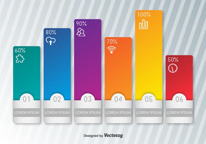 Vector Colorful Editable Indicators Of Percentage