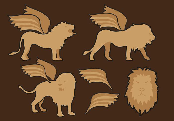 Winged Lions Ilustraciones Vectoriales Gratis vector