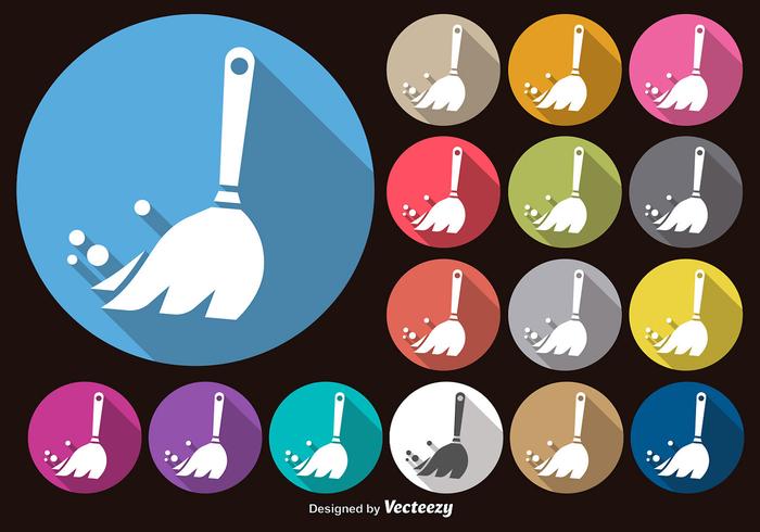 Vector White Feather Duster Icons Set