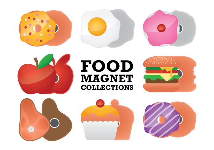 Food Fridge Magnet Collection Vectors