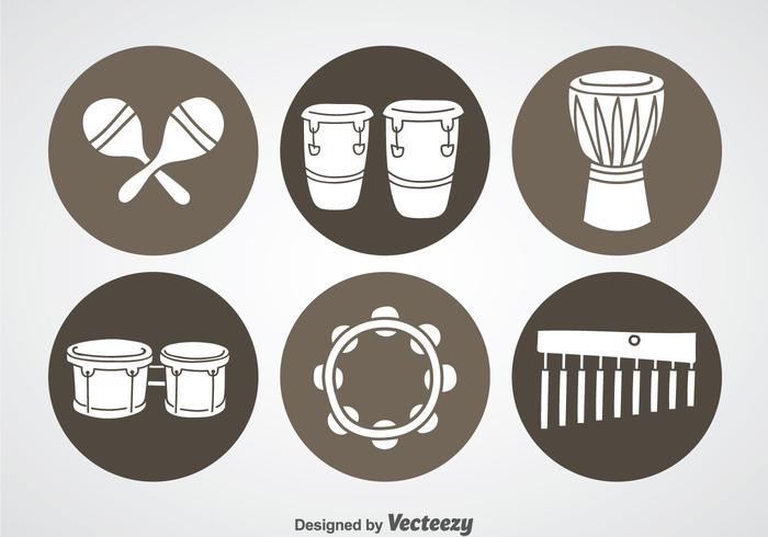 Iconos de instrumentos de percusión vector