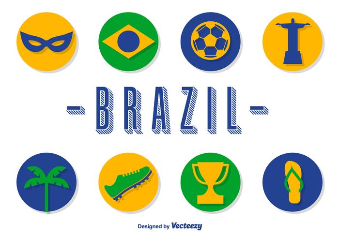 Vector Brazil Icons Set Vector Brazil Icons Set