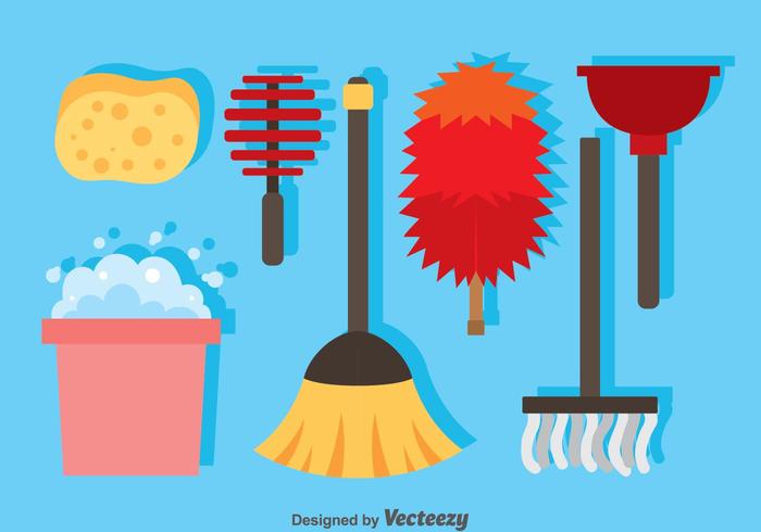 Iconos de limpieza del hogar vector