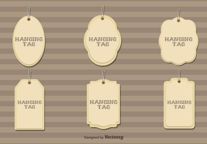 Set Of 6 Vector Hanging Cardboard Tags