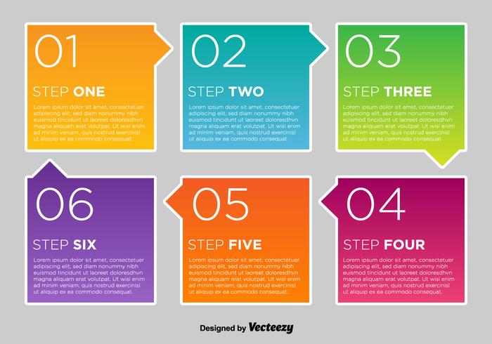 Colorful Vector Number Options Cards