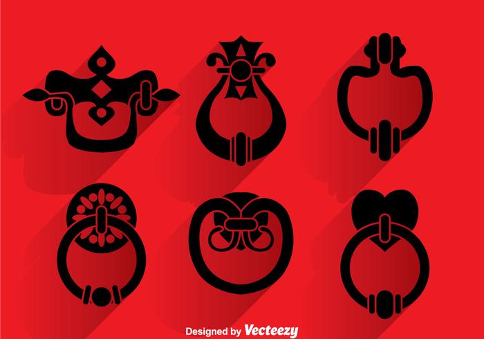 Classic Door Knocker Silhouette Vector