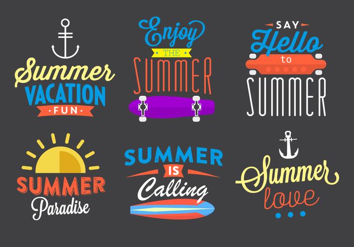 Typographic Summer Vector Elements