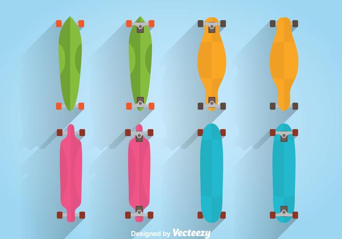 Colorido Longboard Vector