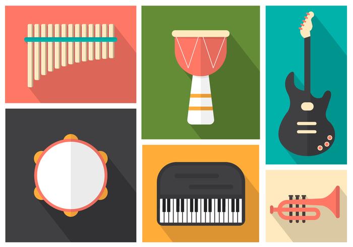 Instrumentos Musicales Para Pop, Jazz Y Rock vector