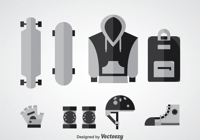 Longboard Equipment Vector Longboard Equipment Vector