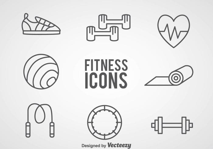 Fitness Outline Icons vector