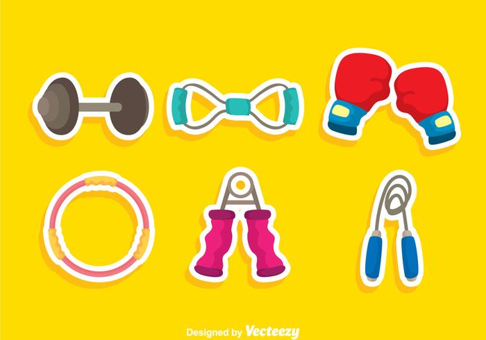 Exercise Equipment Colors Icons vector