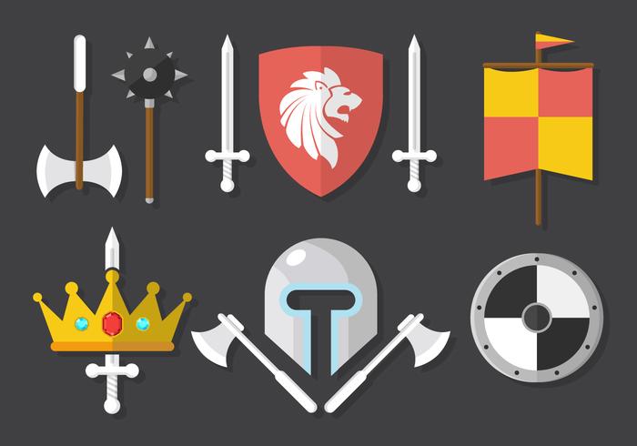 Medieval Weapons And Gear Background vector