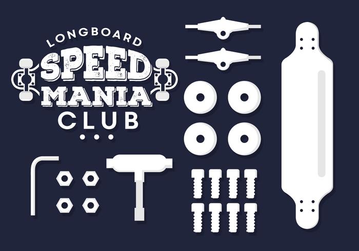 Vector Set Of Longboard Illustrations