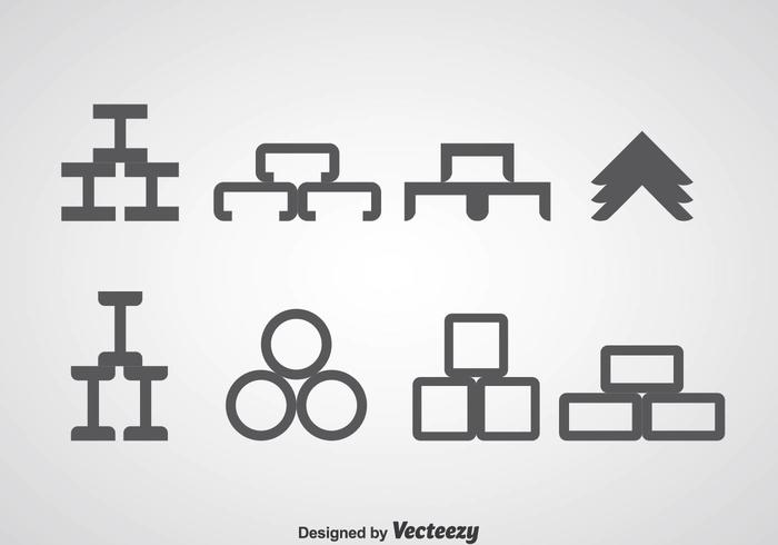 Steel Beam Icons vector