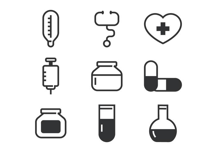 Icono de la línea médica vector