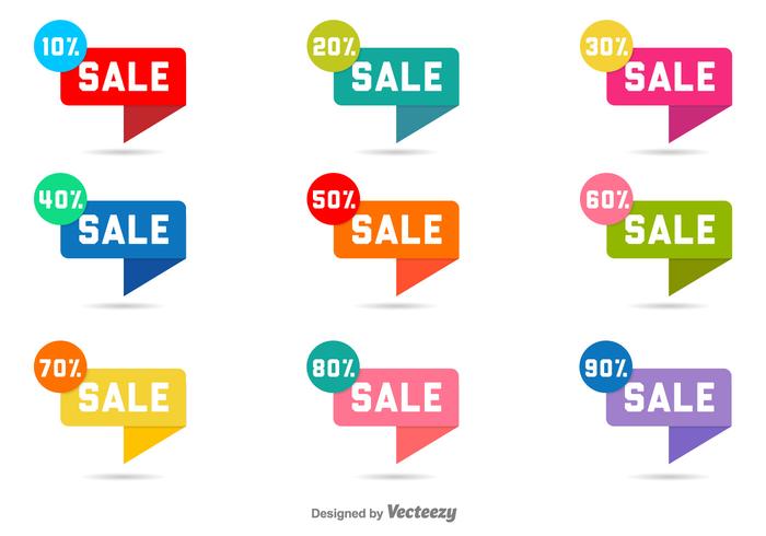 Vector Sale Labels With Discounts