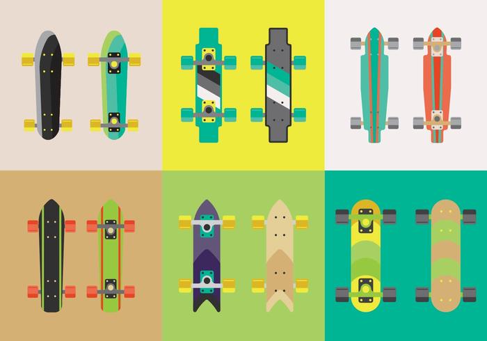Libre Longboard Skateboard Vectores