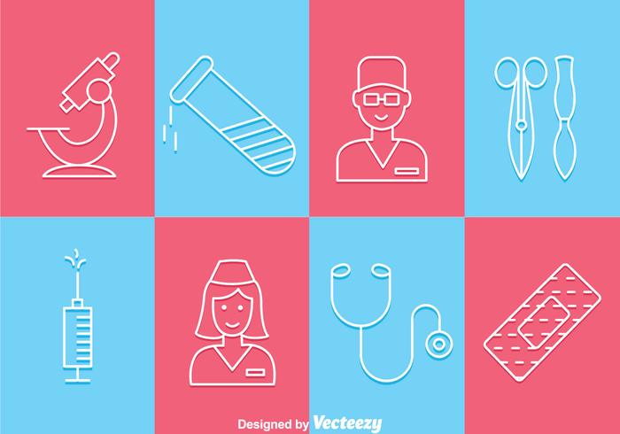 Medical Tin Outline Icons vector