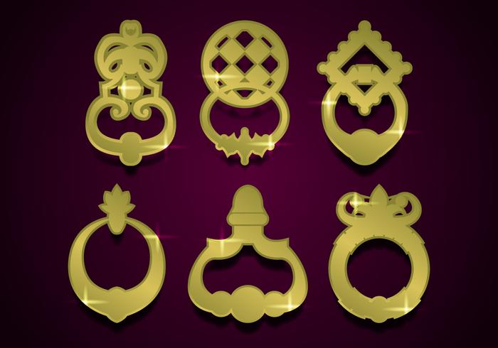 Door Knocker Gold Illustration Vector Door Knocker Gold Illustration Vector
