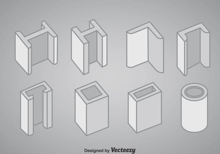 Steel Structure Icons Vector