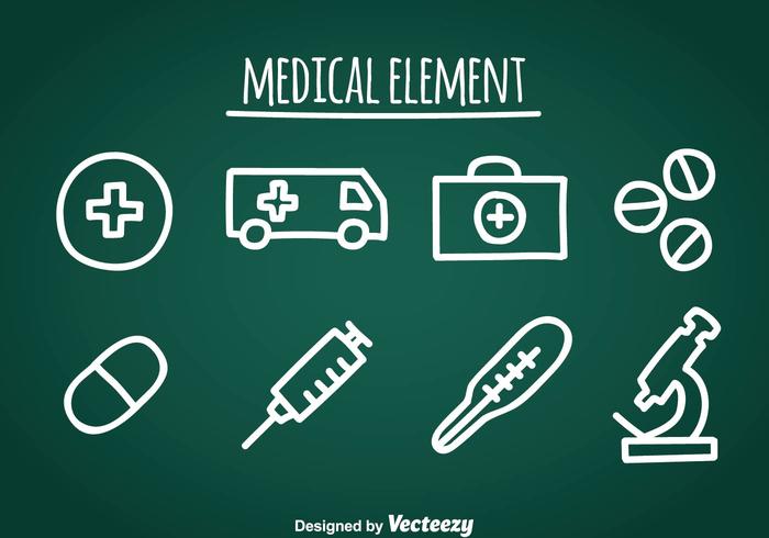 Iconos médicos de Doddle vector