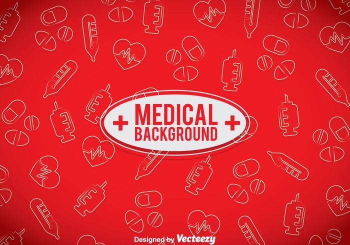 Fondo rojo médico vector