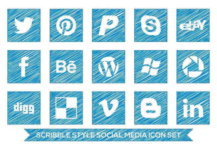 Scribble Style Social Media Icon Set Scribble Style Social Media Icon Set