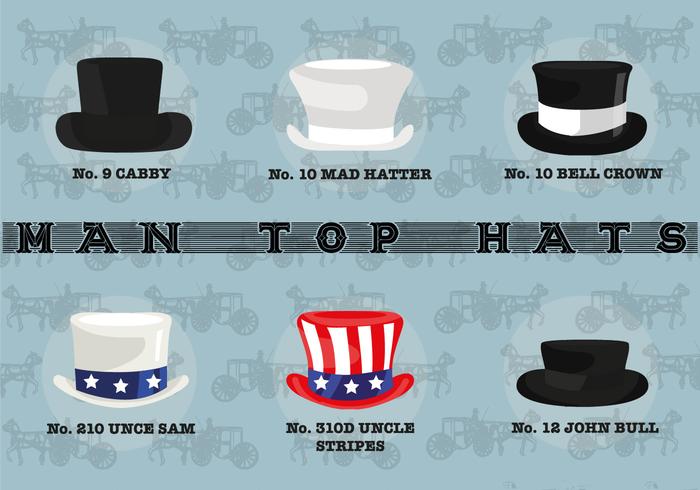 Man Top Hats Vector