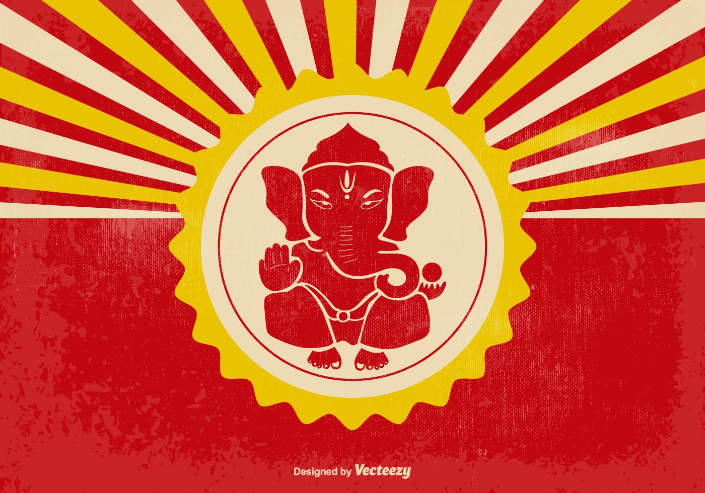 retro ganpati illustration download free vectors round logo design vector