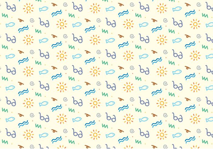 Summer Beach Icons Pattern vector