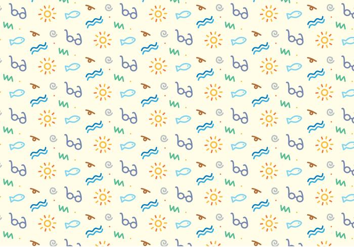 Summer Beach Icons Pattern vector