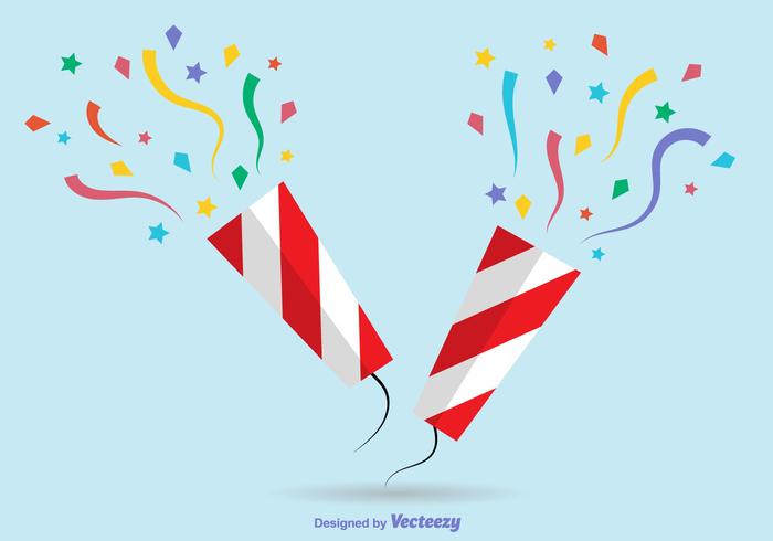 Colorful Flat Party Poppers vector