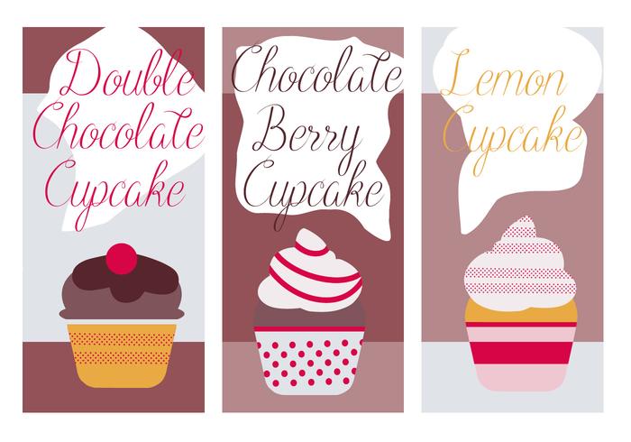 Cute Cupcakes Vector Background