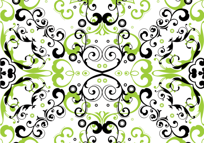 Green Floral Seamless Pattern Vector