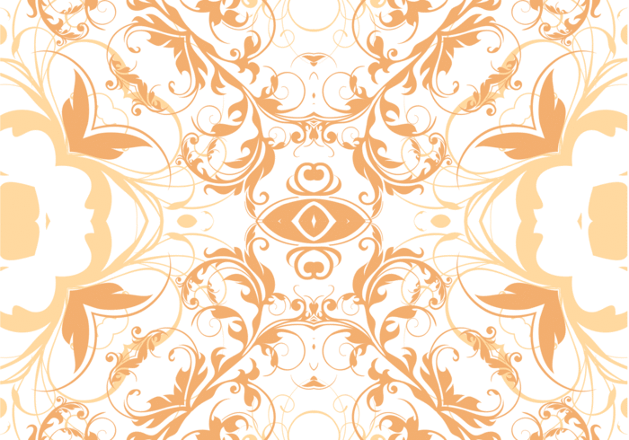 Tangerine Floral Seamless Pattern Vector