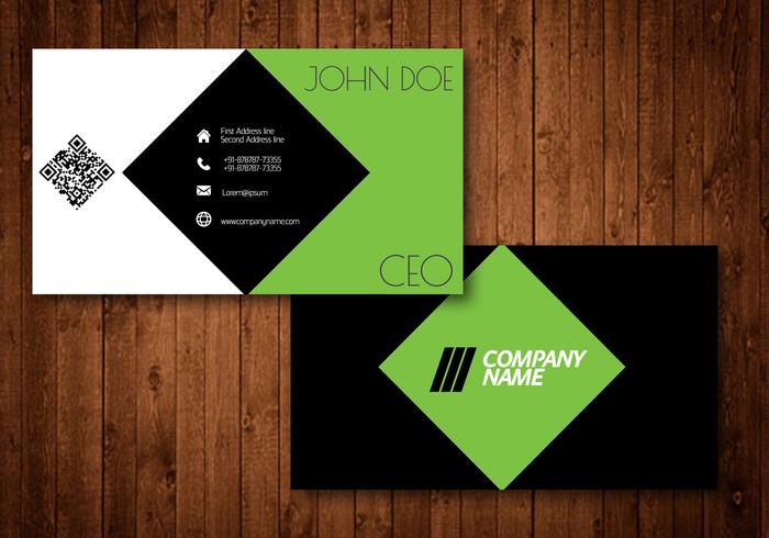 Tarjeta de visita creativa del diamante verde vector