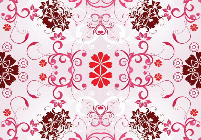 Rosa patrón de fondo floral sin fisuras vector