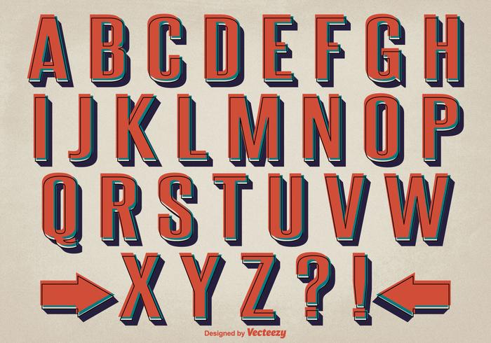 Retro Style Alphabet Set vector