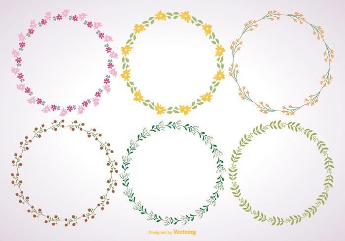 Cute Floral Frame Set vector