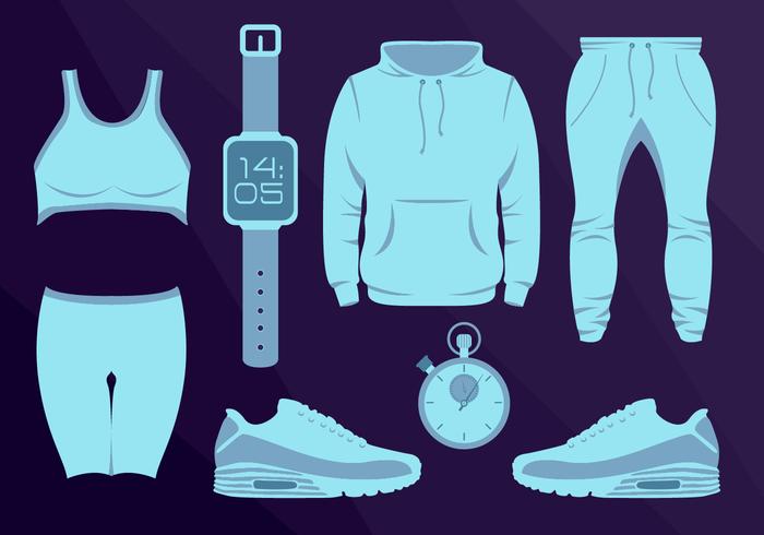 Sport Wear Equipament Running Vector Illustration Sport Wear Equipament Running Vector Illustration