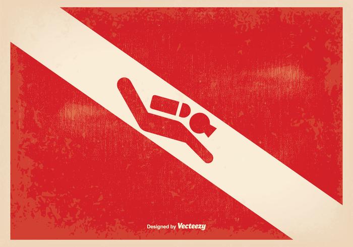 Retro Style Dive Flag Illustration Retro Style Dive Flag Illustration