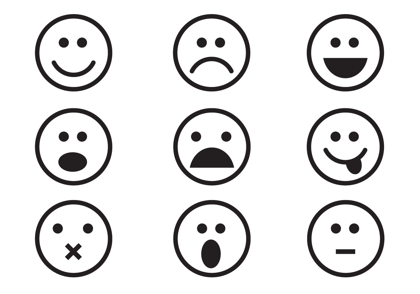 Download Free Emoticon Set Vector 109973 - Download Free Vectors ...