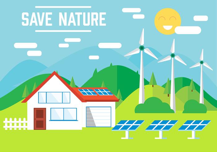 Free Eco Landscape Vector Illustration Free Eco Landscape Vector Illustration