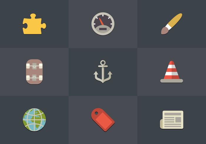 Free Flat Icon Set 09 Vector